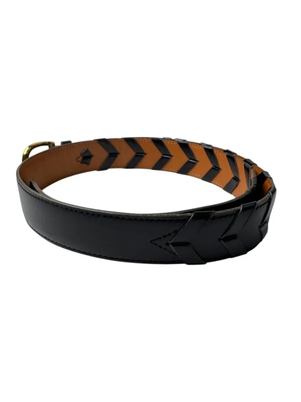 Hermes V-stitch Leather Belt 85